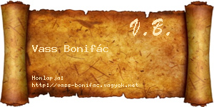 Vass Bonifác névjegykártya